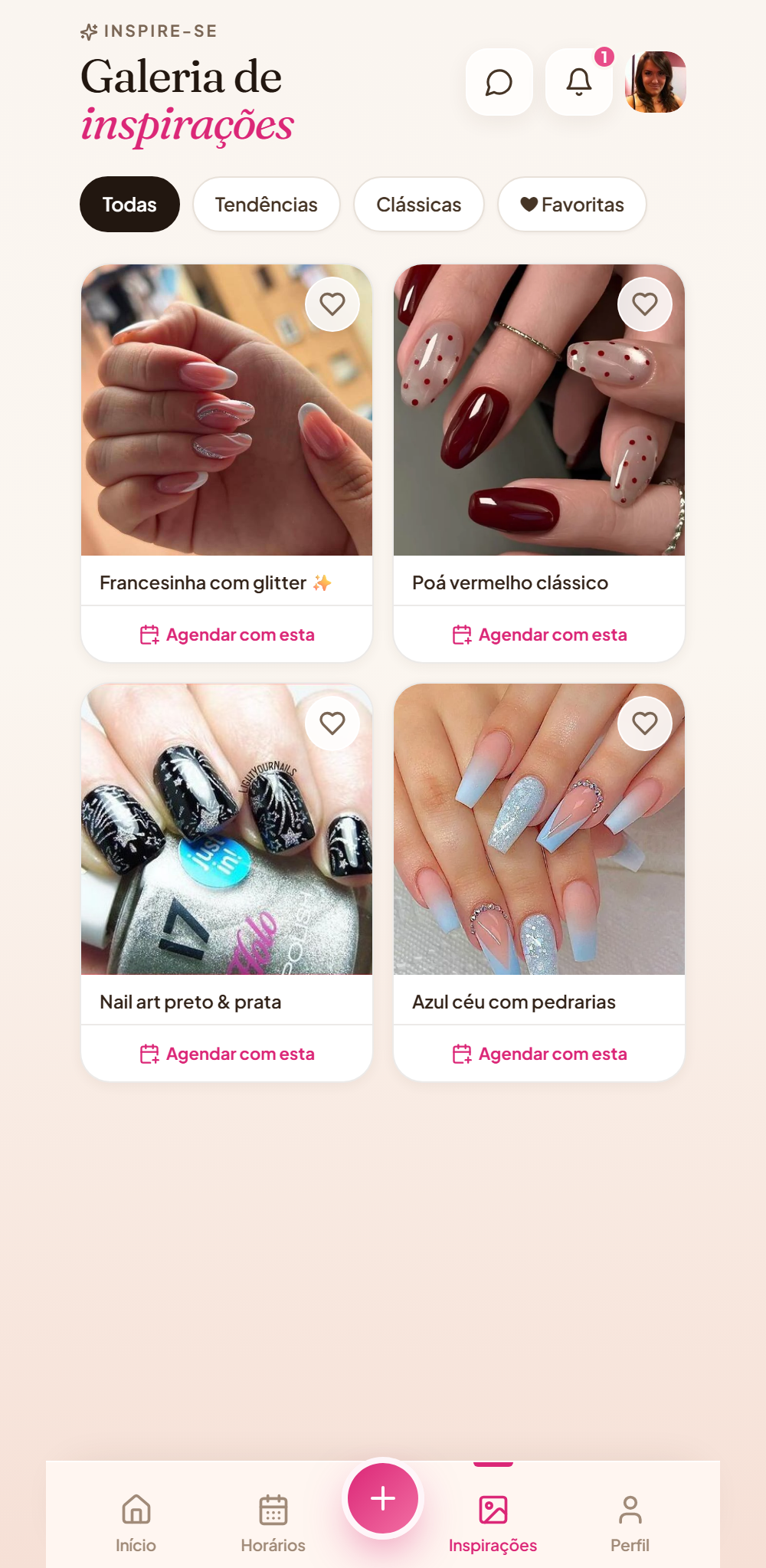 Galeria de inspirações da cliente